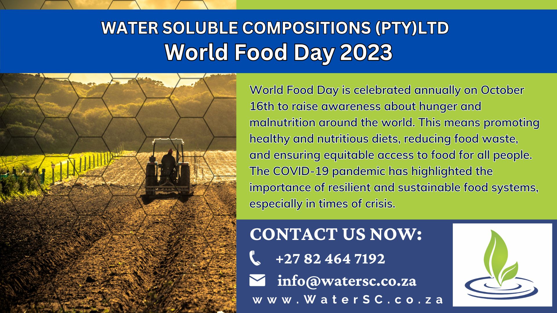 Water Soluble Compositions _ World Food Day 2023